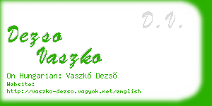 dezso vaszko business card